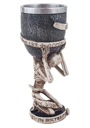 Generique - Skelett-Trinkbecher Partydeko Halloween beige-grau 18 cm