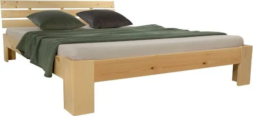 Homestyle4u Holzbett 90/120/140/160/180 x 200 mit Lattenrost - Elegantes Holzbett in Weiß, Grau oder Natur mit stabilem Lattenrost aus massiver Kiefer. Ideal für Schlafzimmer, Jugendzimmer oder Gästezimmer – zeitloses Design für jeden Raum.