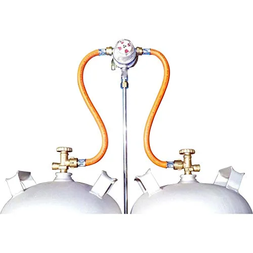 TGO Multimatik Gas 2-Flaschenanlage (170350) 50mbar - Effiziente Gasversorgung für Camping und Outdoor, mit 2-Flaschen-System für ununterbrochene Nutzung.