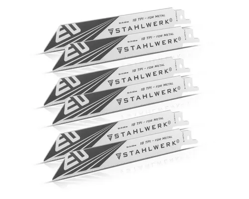STAHLWERK Stichsägeblatt Metall-Sägeblatt 6er Set 150 x 19 x 0,92 mm (Packung, 6-St., 6 St), für Metall 150x19x0,92mm