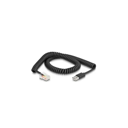 DELOCK RJ50 zu USB 2.0 Typ-A Spiralkabel 2 m