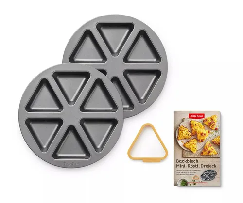 Backblech Mini Rösti von Betty Bossi - Knusprig und Handlich - Praktisches Backblech für Mini Rösti, rund mit Antihaftbeschichtung. Ideal für eine einfache Zubereitung köstlicher Snacks. Perfekt für jeden Backfan!