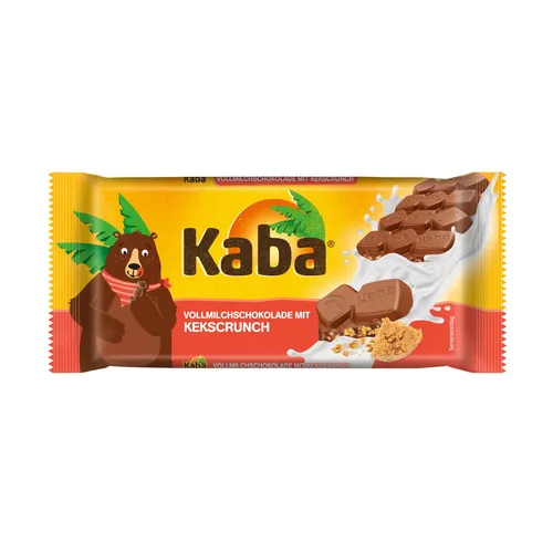 Kaba Tafel Vollmilchschokolade mit Kekscrunch knusprig Packung 90g