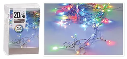 20er Micro LED bunt Lichterkette AA für Party, Garten, Weihnachten, Halloween, Hochzeit, Beleuchtung LED Lichterkette batteriebetrieben normales Kabel (20 LEDs Bunt/Multicolor) 3 x