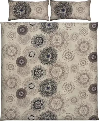 Produktbild Erwin Müller Mako-Satin Bettwäsche Mandala beige 40x80 cm / 200x200 cm