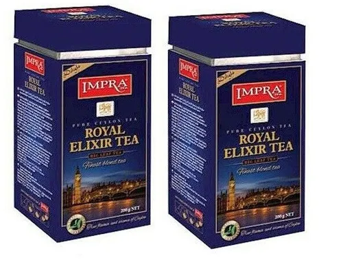 2x Impra loser Ceylon Royal Elixir Delight Big leaf Blech, 2x 200g