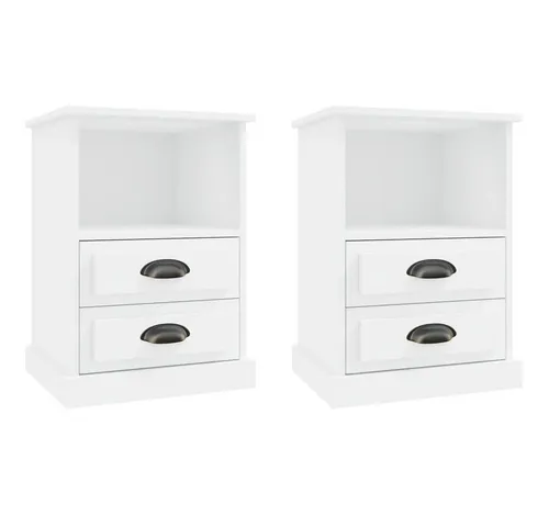 vidaXL Nachttische 2er Set Weiß 43x36x60 cm von vidaXL