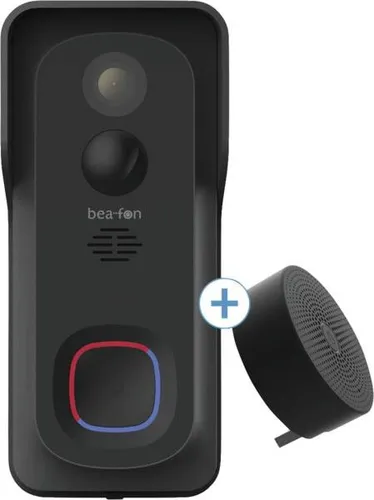 bea-fon VISITOR 1V Video-Türsprechanlage - Schwarz - Haus-Alarmanlagen mit IP54 Schutz. Die kabellose Türklingel bietet 2-Wege Audio, intelligente Bewegungserkennung und eine extra laute Glocke bis 95 dB. Ideal für maximale Sicherheit und Komfort.