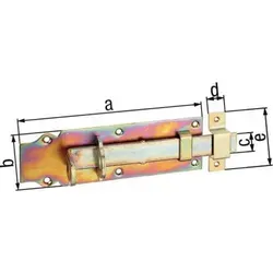 Schlossriegel L.120mm B.44mm - Robust und zuverlässig - Hochwertiger Schlossriegel mit einer Länge von 120mm und einer Breite von 44mm. Ideal für den sicheren Einsatz in Türen und Toren. Mit geprüfter Qualität für langlebige Nutzung in jedem Umfeld.
