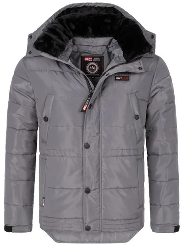 Rock Creek Winterjacke Herren mit Kunstfellkragen H-393 grau XXL - Stylische Winterjacke für Herren in Grau mit Kunstfellkragen. Fünf praktische Taschen und eine Kapuze bieten Komfort und Funktionalität. Ideal für den Alltag und die kalte Jahreszeit.