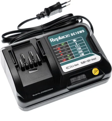 vhbw Ladegerät kompatibel mit Makita JV103DY1J, JV103DWYE, JV103DS, JV103DWAE, JV103DSMJ, JV103DSAJ, JV103DSAE Werkzeug Li-Ion-Akkus, 40 W, 10,8 V