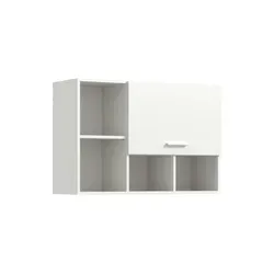 Hängeschrank Free von xonox.home – 95x64x34 cm in Weiß - Moderne Hängeschränke fürs Bad: Der kompakte Oberschrank bietet mit 1 Tür und 5 Fächern idealen Stauraum für Reinigungsutensilien und Handtücher. Pflegeleicht und zeitlos im Design, perfekt für jeden Raum.