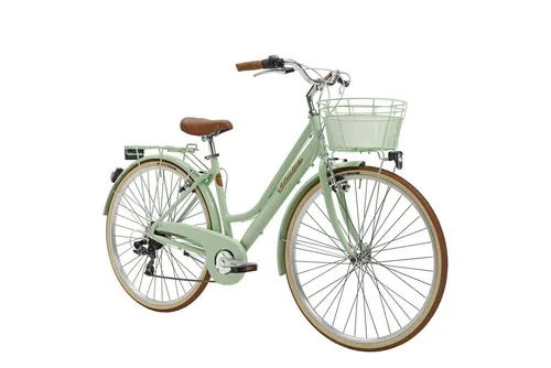 Adriatica Cityrad RETRO Lady 28 Zoll, 6 Gang Shimano - Stylisches Cityfahrrad in Retrooptik mit 6-Gang Shimano Kettenschaltung, ideal für Cityfahrten und kleine Touren. Leichter Aluminiumrahmen und komfortabler Korb für Einkäufe.