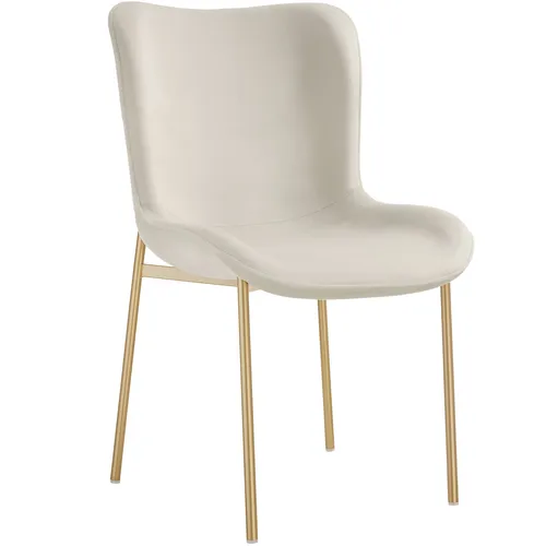 tectake® Polsterstuhl Samtstoff Schalensitz - Eleganter Esszimmerstuhl in Beige/Gold - Esszimmerstühle im Scandi-Style mit ergonomischer Form und weichem Samtstoff. Ideal für Küche oder Wohnzimmer, bietet höchsten Sitzkomfort und schützt Böden mit bodenschonenden Kappen.
