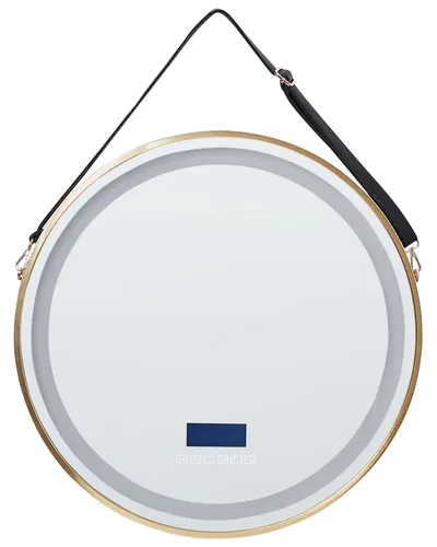 BELIANI Badspiegel Silber Rund 60 cm mit Goldrahmen in gold von Beliani