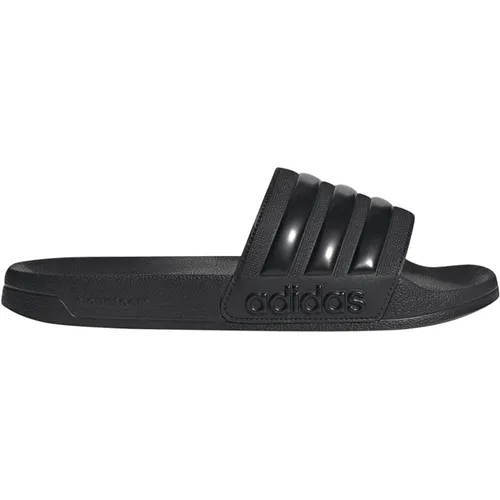 adidas Adilette Shower Sandalen - Schwarz - Größe 12 - Badeschuhe mit bequemem Fußbett, ideal für Schwimmbad und Strand, sorgen für optimalen Tragekomfort.