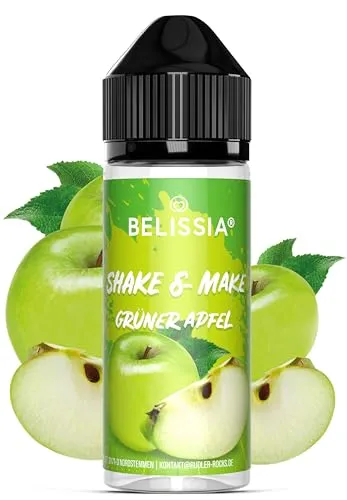 Belissia Shake and Make - Grüner Apfel - Hochdosiertes Lebensmittel Aroma 10ml mit praktischer Schüttelflasche zum mischen. Für Lebensmittel, Kochen, Backen, Hobby, Raumerfrischung uvm.