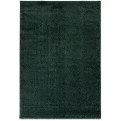 Schöner Wohnen Webteppich Pure, Dunkelgrün, rechteckig, 133x190 cm - Gemütlicher Webteppich in Dunkelgrün (133x190 cm) für Ihr Zuhause. Pflegeleicht, antistatisch und geeignet für Fußbodenheizung – perfekter Komfort für jeden Raum.