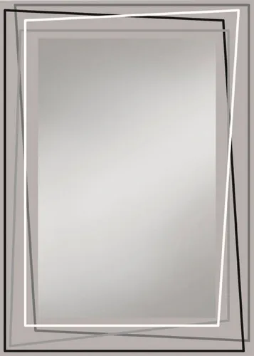 Siebdruckspiegel Door 50x70 cm - Badezimmerspiegel mit edlem Siebdruckdesign, ideal für moderne Badezimmer und Gäste-WCs, Maße: 50x70 cm.