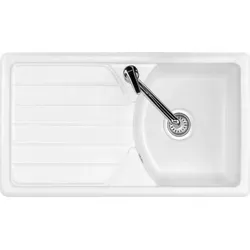 KeraDomo Kappa 86 Grönland Keramik-Spüle mit Excenterbedienung - Hochwertige KeraDomo Kappa 86 Grönland Keramik-Spüle für kleine Küchen. Mit großzügigem Becken, eleganter Abtropffläche und komfortabler Excenterbedienung - perfekt für funktionales Kochen!