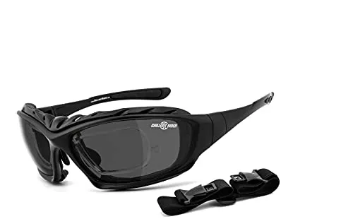Chillout Rider Motorradbrille CR001 - Brillen für Motorradfahrer, mit abnehmbaren Polstern und wechselbarem Band für individuellen Komfort und optimalen Schutz bei jeder Fahrt.