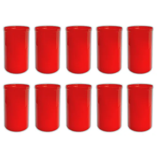 Stück Grablicht Brenner Rot ohne Deckel Grablichtkerze Grabkerzen Grablicht 10