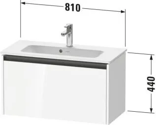 Duravit Waschtischunterschrank Ketho.2 Compact 81x39cm, Ei marm., 1 Auszug, wandhängend