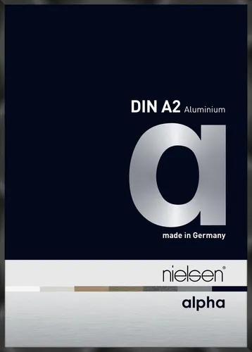 Nielsen Aluminium Bilderrahmen Alpha 42x59,4 cm schwarz glänzend - Moderner Hängerahmen im DIN A2 Format, aus hochwertigem Aluminium mit Glaseinsatz und eleganter Optik, ideal für stilvolle Präsentationen.
