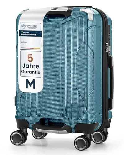 4FLY Aluminium-Rahmen Hartschalen-Handgepäckkoffer Ultraleicht M – 56×38×23 cm (39L) mit USB-Anschluss und TSA-Schloss