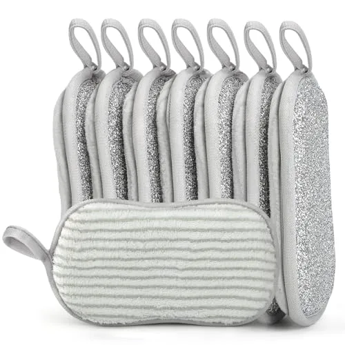 Euqvunn 8er Pack Spülschwamm Doppelseitig, Putzschwamm Kratzfrei, Langlebige Küchenschwamm Reinigungsprodukte für Küche und Badezimmer (9,5 * 16 cm)