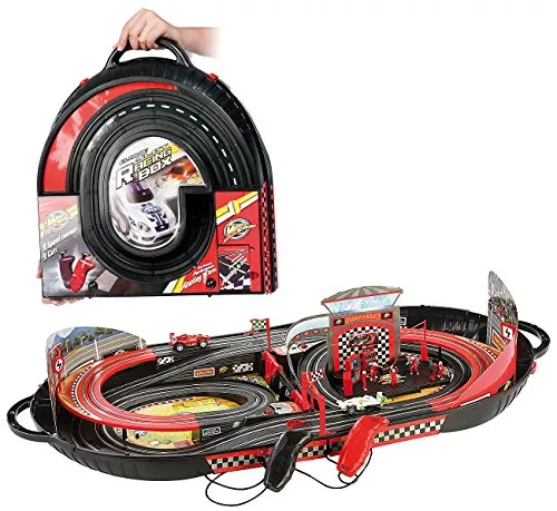 Playtastic Autorennbahn: Portable Rennbahn im Koffer - Komplett-Set mit 2 Autos - Kinderrennbahnen - Die portable Kofferrennbahn ist ideal für Kinder von 3-4 Jahren und bietet spannenden Rennspaß überall!