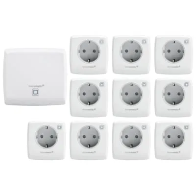 Homematic IP Smart Home Schaltsteckdose HmIP-PS - Weiß - Steckdosen & Zubehör, kompakte Schaltsteckdose für flexibles Schalten von Elektrogeräten per App und Sprachsteuerung, ideal für Heizkörper und Sicherheitssysteme.