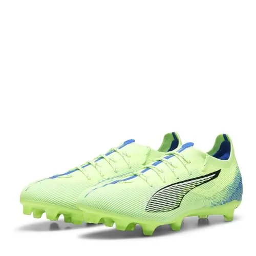 PUMA Unisex Ultra 5 PRO FG/AG Soccer Shoe - Fizzy Apple White-BLUEMAZING, 46.5 EU - Fußballschuhe mit leichtem Mesh-Obermaterial und GRIPCONTROL PRO für optimale Ballkontrolle. Ideal für schnelle Spiele auf festen und Kunstrasenplätzen.