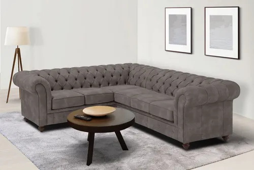 Home affaire Chesterfield-Sofa Chesterfield Ecksofa, auch in Leder L-Form, hochwertige Knopfheftung, langer Schenkel links oder rechts wählbar