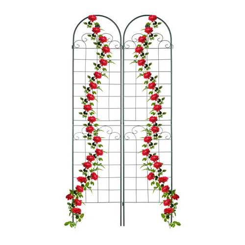 Rankgitter Blumenspalier 2er Set - Wetterfestes Pflanzengitter aus robustem Eisen, ideal für Rosen und andere Pflanzen. Mit einer Höhe von 220 cm und einfacher Montage, perfekt für jeden Garten.