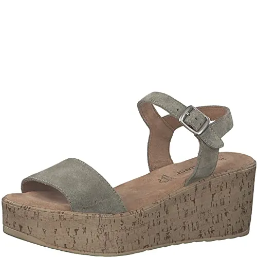 s.Oliver Sandale 5-5-28311-20 Grün Red Label - Wanderschuhe mit modischem Design, ideal für den Sommer und bequem für lange Spaziergänge