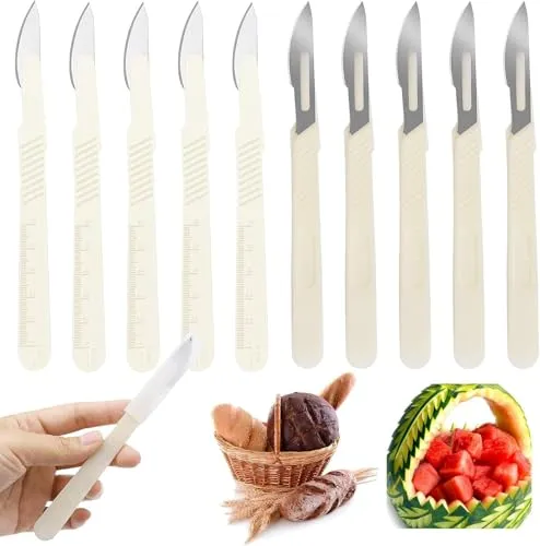 Pack Bäckermesser Baguettemesser Teigmesser Bäcker Cutter Rasiermesser Werkzeug mit 5 Klingen für DIY Brot Backen, Baguette Einschneiden, Teig Rasieren 10