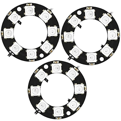 AZDelivery 3 x RGB LED Ring 8 bit WS2812 5050 RGB LED + integrierter Treiber RGB Lichtmodul | Kompatibel mit Arduino und Raspberry Pi