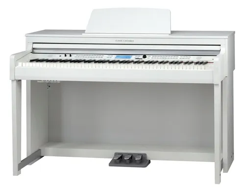 Classic Cantabile DP-A 610 E-Piano Weiß matt - Keyboards mit 88 gewichteten Tasten, Bluetooth®-Streaming und umfangreichen Begleitfunktionen für ein vielseitiges Musikerlebnis.