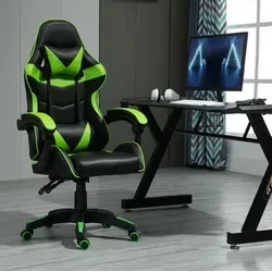MCC Bürostuhl, Ergonomischer Gaming Sessel in Grün - Bequemer Gaming-Stuhl mit abnehmbaren Kissen für optimalen Komfort. Verstellbare Armlehnen und Sitzhöhe bieten individuelle Anpassung. Ideal für Arbeiten, Lernen und Spielen – in 4 Farben erhältlich!