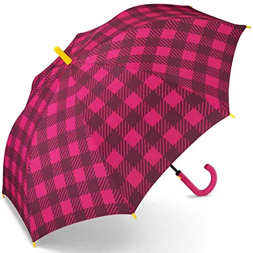 Esprit Stockschirm Long Gingham Checks - pink