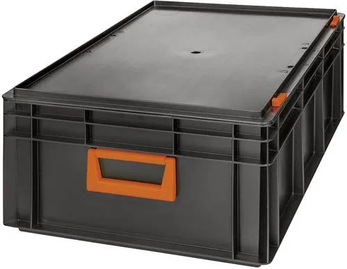 Alutec Kunststoffbox Magnus PC 42 - Schwarz/Orange (600 x 233 x 400mm) - Praktische Kunststoffbox Magnus PC 42 von Alutec, ideal zur Aufbewahrung von Werkzeugen und Zubehör. Robuste Bauweise und durchdachtes Design für eine einfache Handhabung.