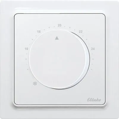 Eltako Funk-Temperaturregler FTR55EHB-wg - E-Design Funktaster mit Handrad, ideal für individuelle Temperaturregelung. Lange Batterielebensdauer von 4 Jahren und einfache Integration in bestehende Systeme.