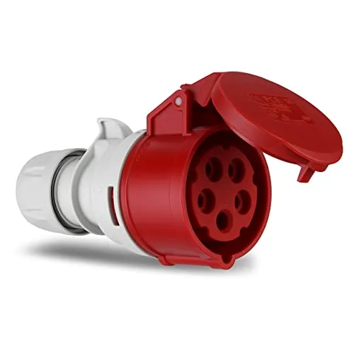 REV CEE-Kupplung, 5-polig (3Ph+N+PE) IP44, 400V 16A, rot
