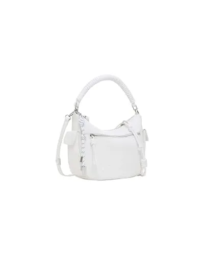 Desigual Damen Bag_Half Astana Ecru, weiß - Stilvolle Schultertasche - Damen-Schultertaschen mit Reißverschluss und modernem Design, ideal für jeden Anlass.