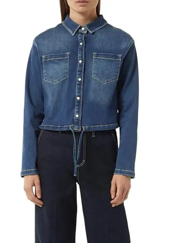 comma Funktionsjacke Indoor-Jacke Blousson-Jeansjacke mit Druckknöpfen - Die Blousson-Jeansjacke mit Druckknöpfen ist ein vielseitiger Begleiter für jeden Anlass. Ihr lässiger Schnitt und die praktische Knopf-Funktion sorgen für einen entspannten Look und schnellen Wechsel bei wechselhaftem Wetter.