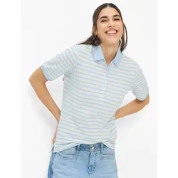 Brax Damen Polo Style CLEO bleu, hellblau, Gr. 40 - Elegantes Poloshirt im Baumwoll-Mix, ideal für lässige Anlässe und stilvolle Outfits.