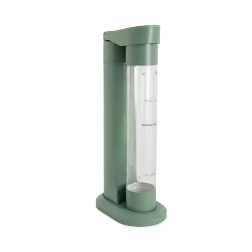 CREATE/SODA MAKER STUDIO/Wassersprudler 1L Salbeigrün/Keine CO2-Flaschen enthalten, kohlensäurehaltig in 4 Schritten, BPA-freie Flasche, keine Stecker