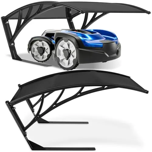 TecTake Rasenmäher-Roboter-Garage Domus, wetterfest, 81x100x48cm - Schwarz - Praktische Garage für Mähroboter: Schützt zuverlässig vor Witterungseinflüssen und fügt sich harmonisch in jeden Garten ein. Schnell montiert und stabil verankert, ideal für alle gängigen Modelle.