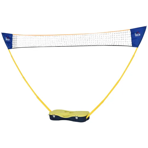 Homcom Badmintonnetz - Gelb & Blau, 33x286 cm - Outdoor-Spielzeug für spannende Badmintonspiele mit Familie und Freunden. Leichter Aufbau in 5 Minuten und transportierbar im praktischen Koffer!